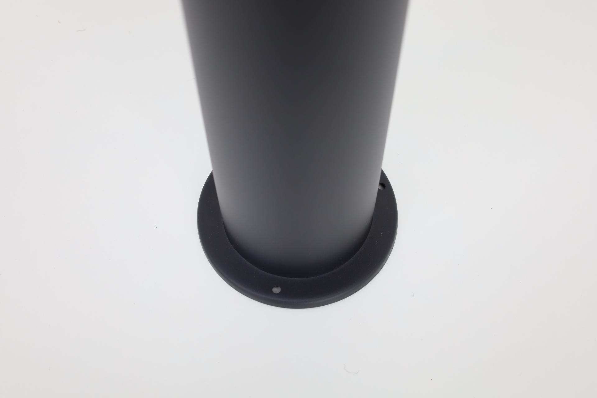 Mat zwarte buitenlamp AUSTIN met smoke kap | Paal 50 cm