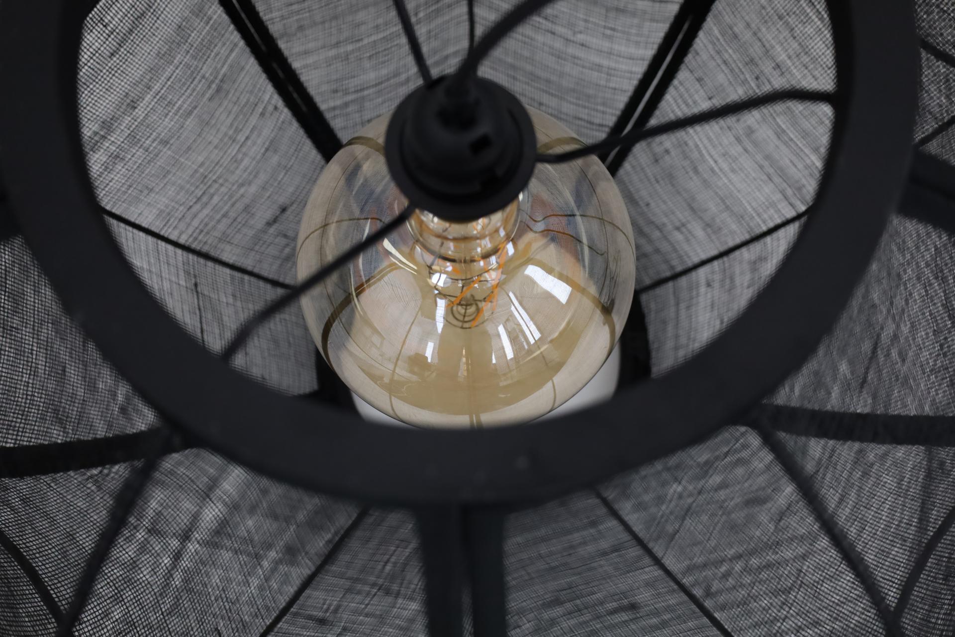 Elegante Fabric Hanglamp 68 cm - Stoffen Kap zwart