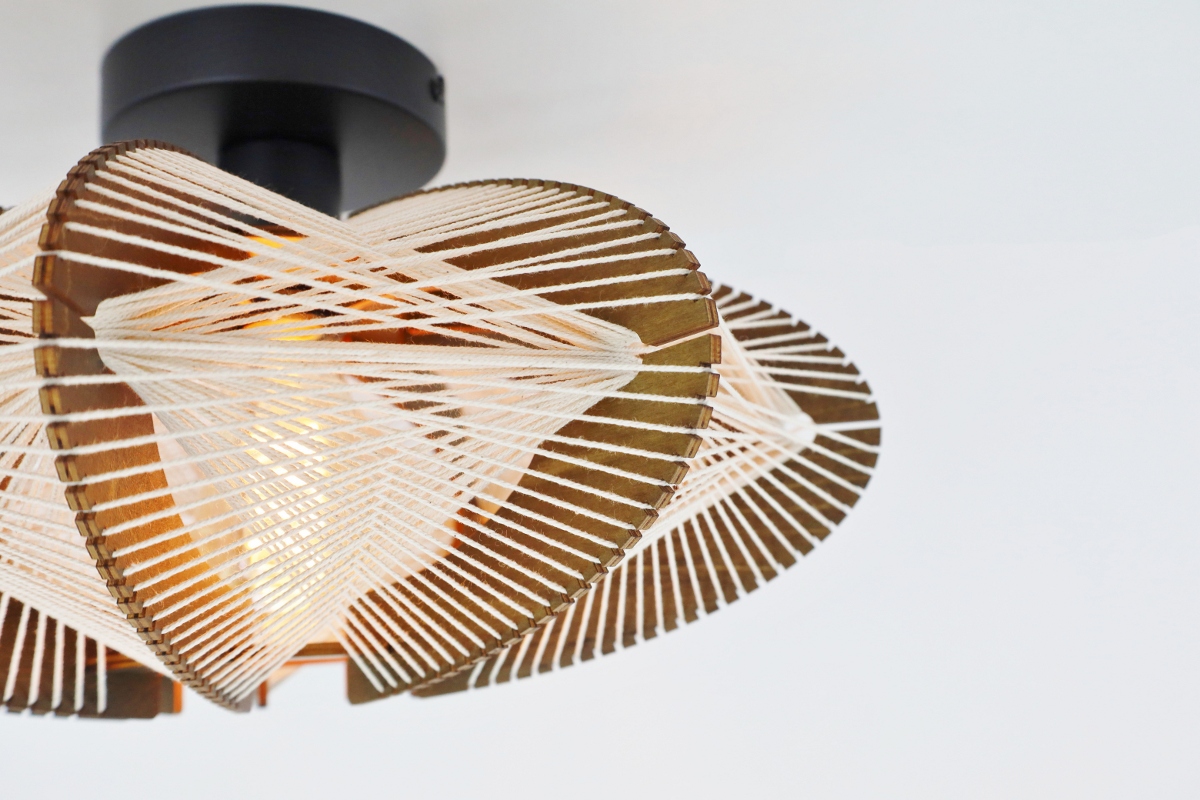 Organische hanglamp JESSICA Ø40 cm | Walnoot