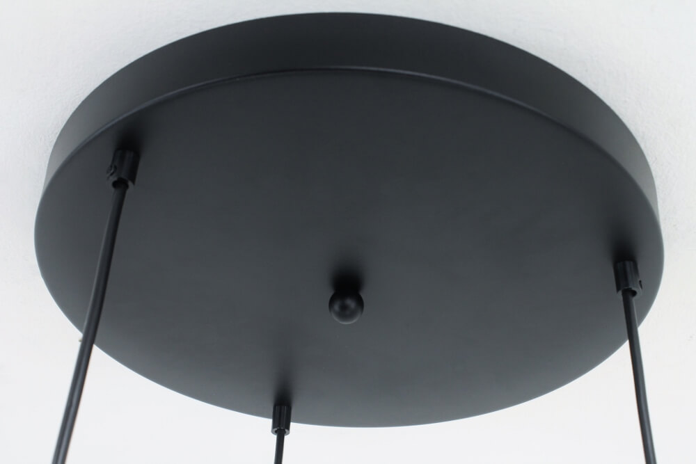 Sfeervolle 3-lichts hanglamp JULIO metallic smoke | Ronde plaat 50 cm