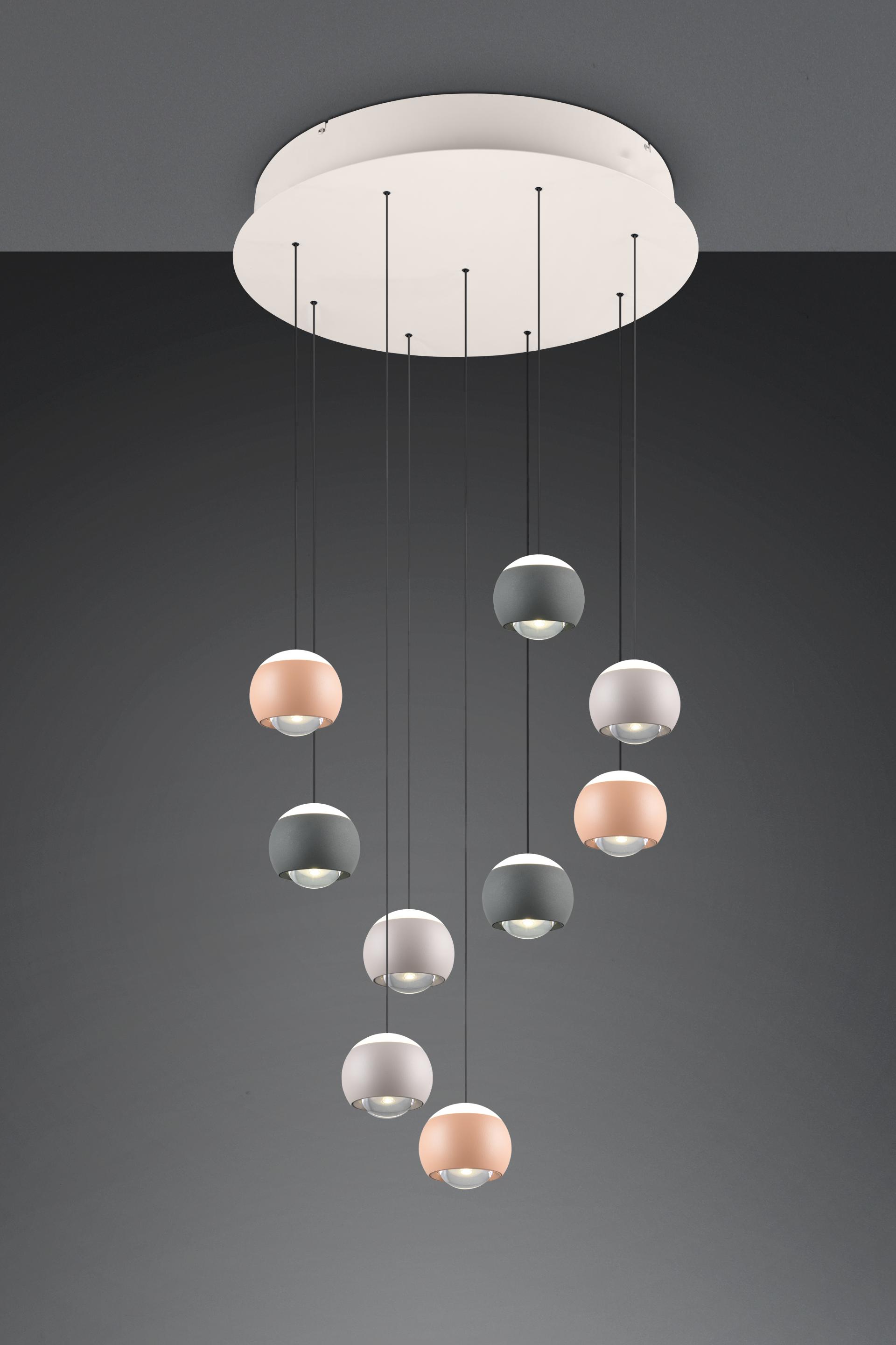 Musterring stijlvolle hanglamp CANNON rond 9-lichts | Multi Color