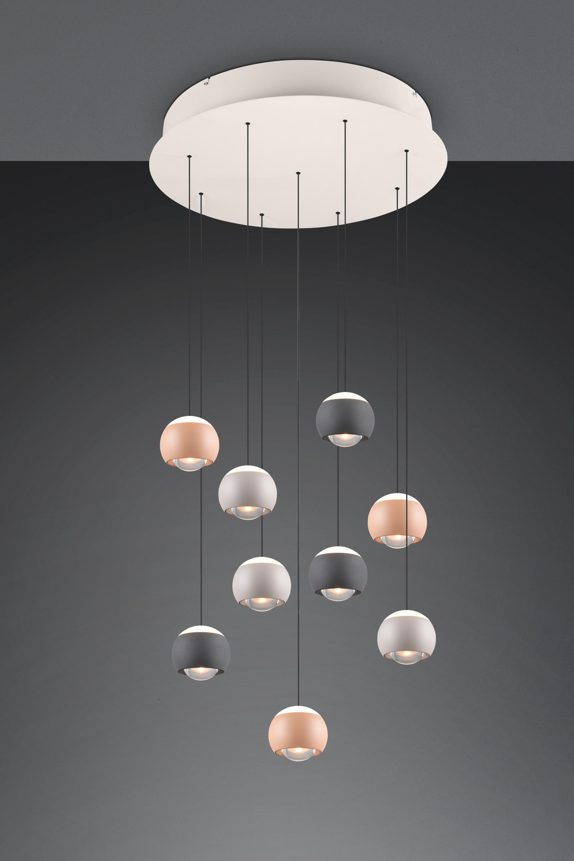 Musterring stijlvolle hanglamp CANNON rond 9-lichts | Multi Color