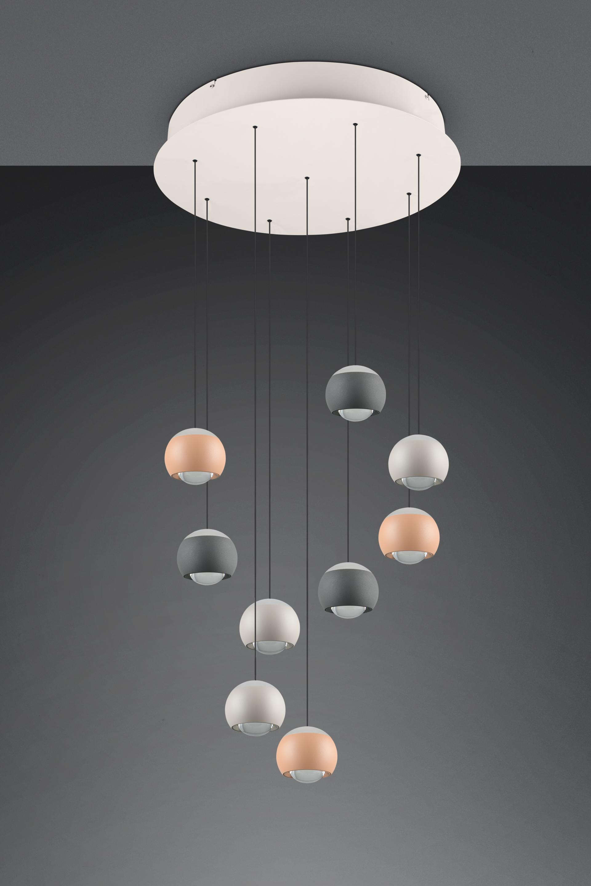 Musterring stijlvolle hanglamp CANNON rond 9-lichts | Multi Color