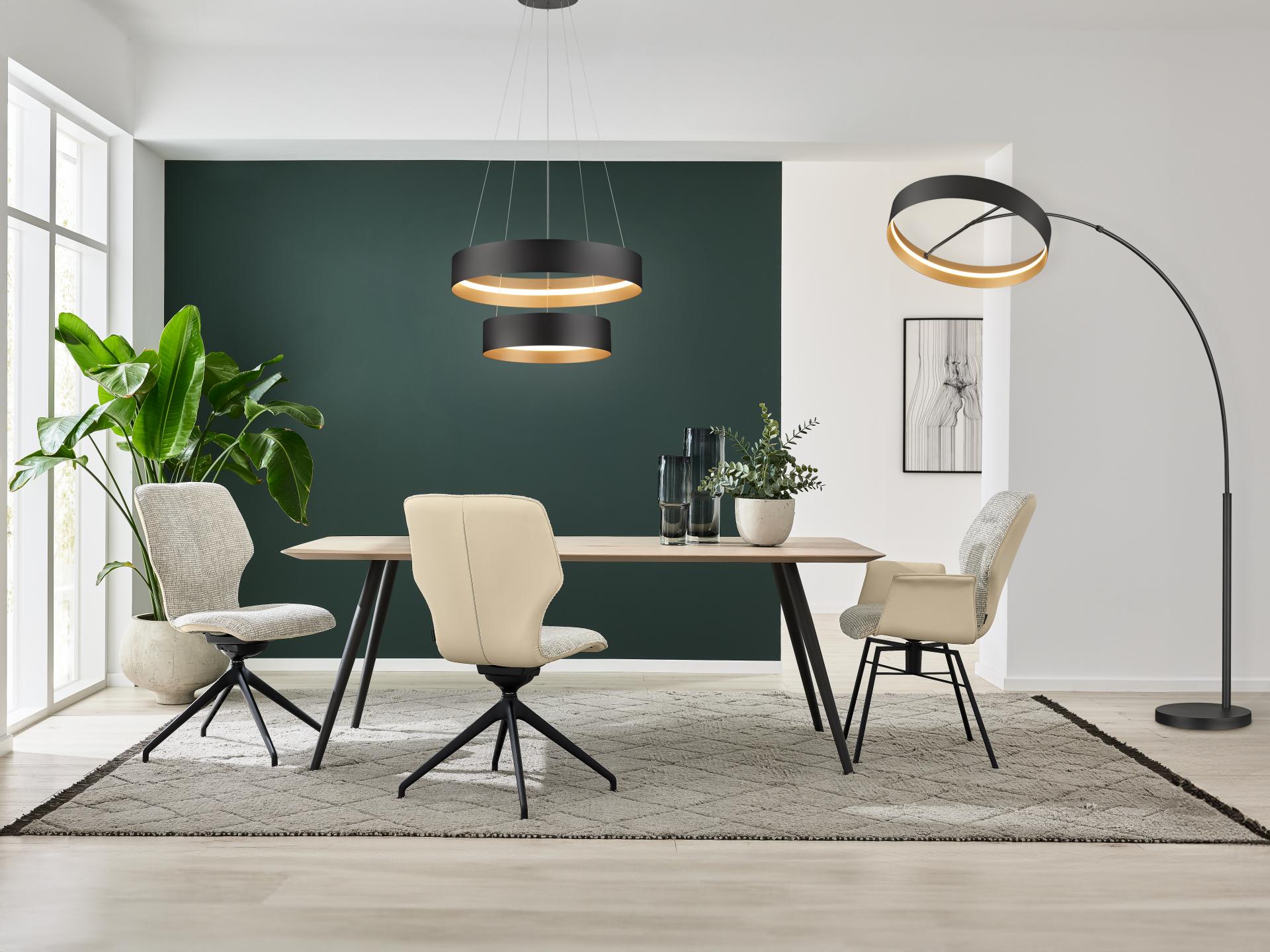 Musterring stijlvolle booglamp LOOP | Zwart / Goud