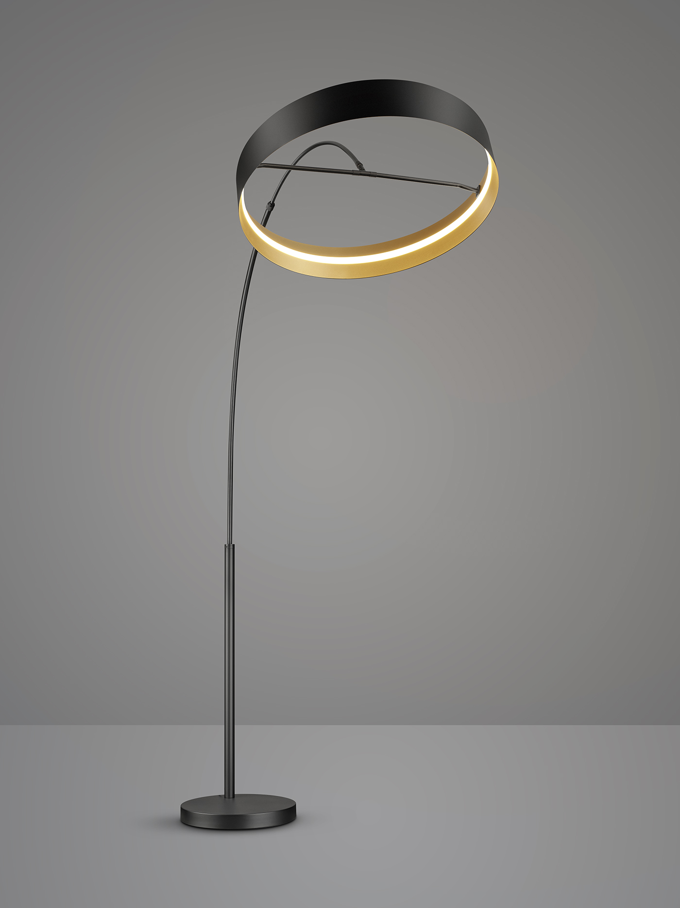 Musterring stijlvolle booglamp LOOP | Zwart / Goud