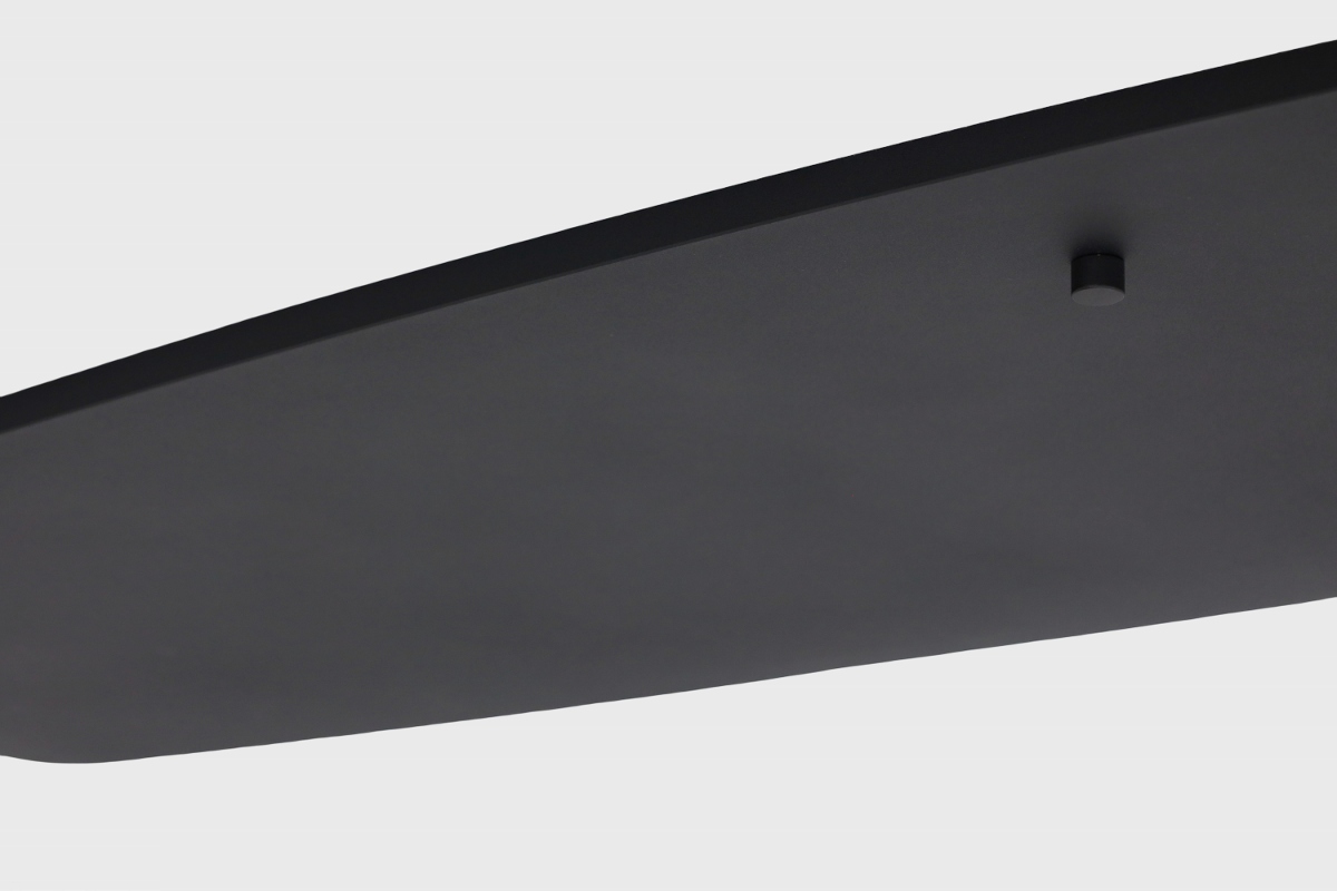 Deens ovalen stalen plafondbalk PRO LINE voor lampen 130 x 40 cm | Zwart