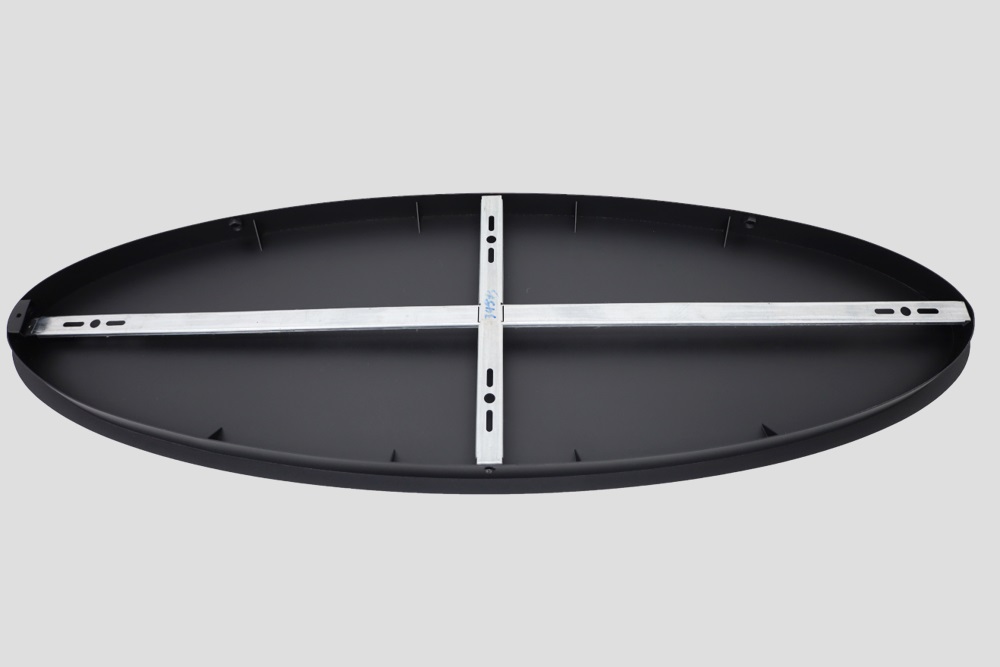 Ovalen stalen plafondbalk PRO LINE voor lampen 140 x 50 cm | Zwart