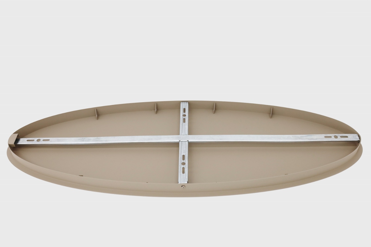 Ovalen stalen plafondbalk PRO LINE 100 x 35 cm | Zand / Quartz