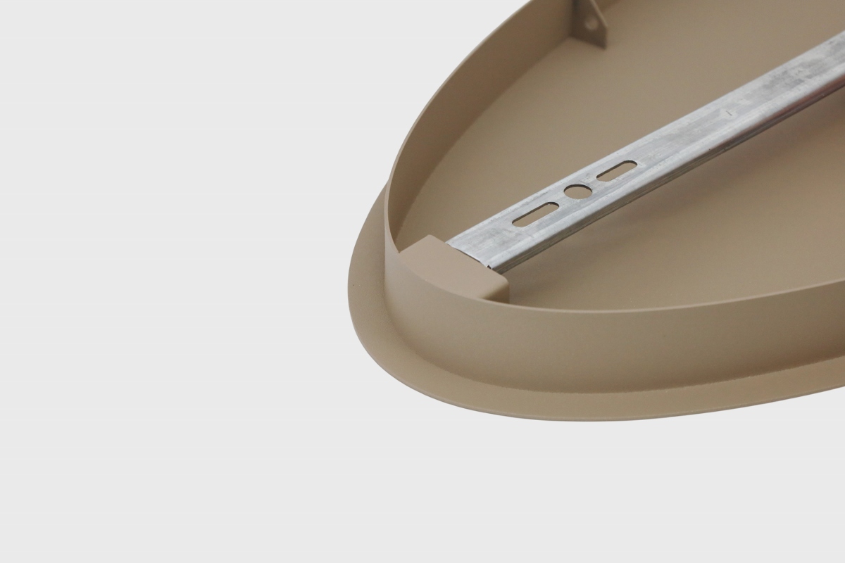 Ovalen stalen plafondbalk PRO LINE 100 x 35 cm | Zand / Quartz