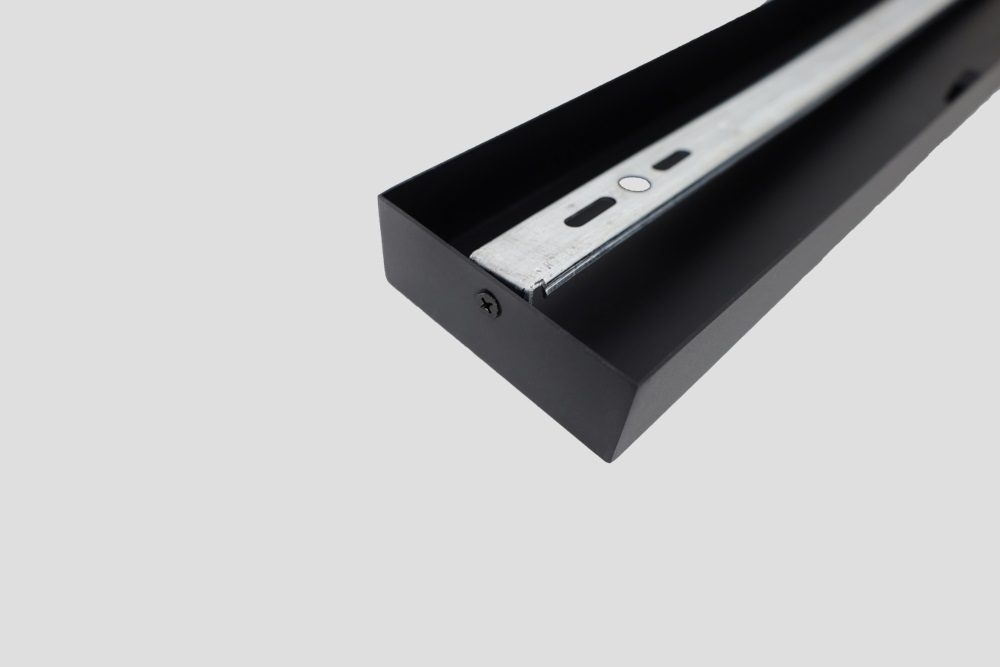 Stalen plafondbalk PRO LINE voor lampen 120 x 9,5 cm | Zwart