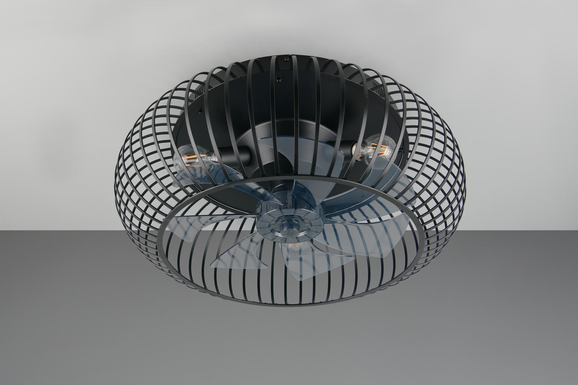 Sierlijke plafondventilator JOHANNA Ø 61 cm | Zwart