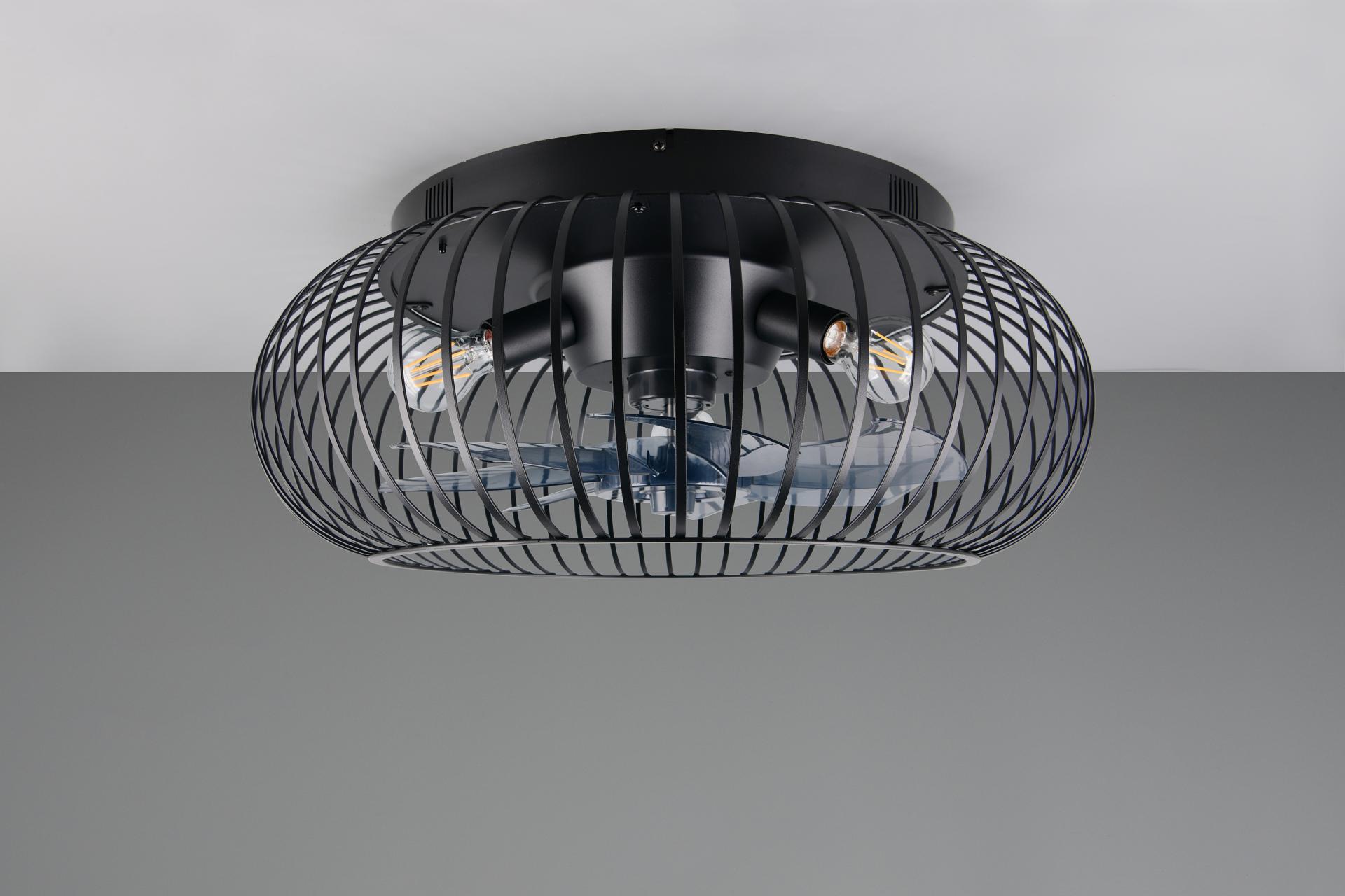 Sierlijke plafondventilator JOHANNA Ø 61 cm | Zwart
