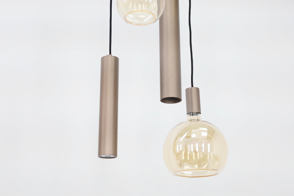 Hanglamp RAVI rond 50 cm 5-lichts champagne | Compleet