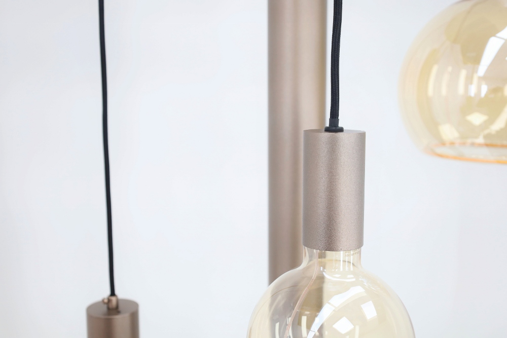 Hanglamp RAVI rond 50 cm 5-lichts champagne | Compleet