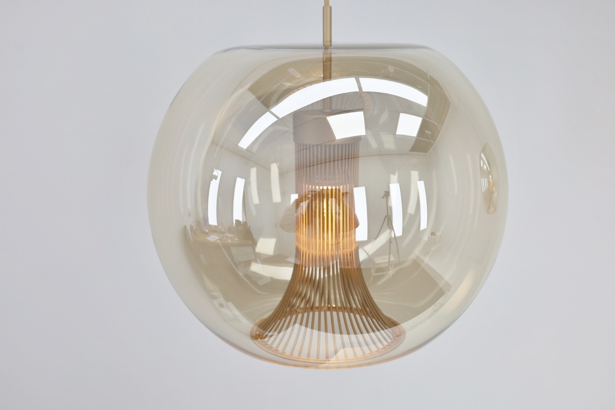 Sfeervolle hanglamp SAINT | Zwart/ Amber-Brons