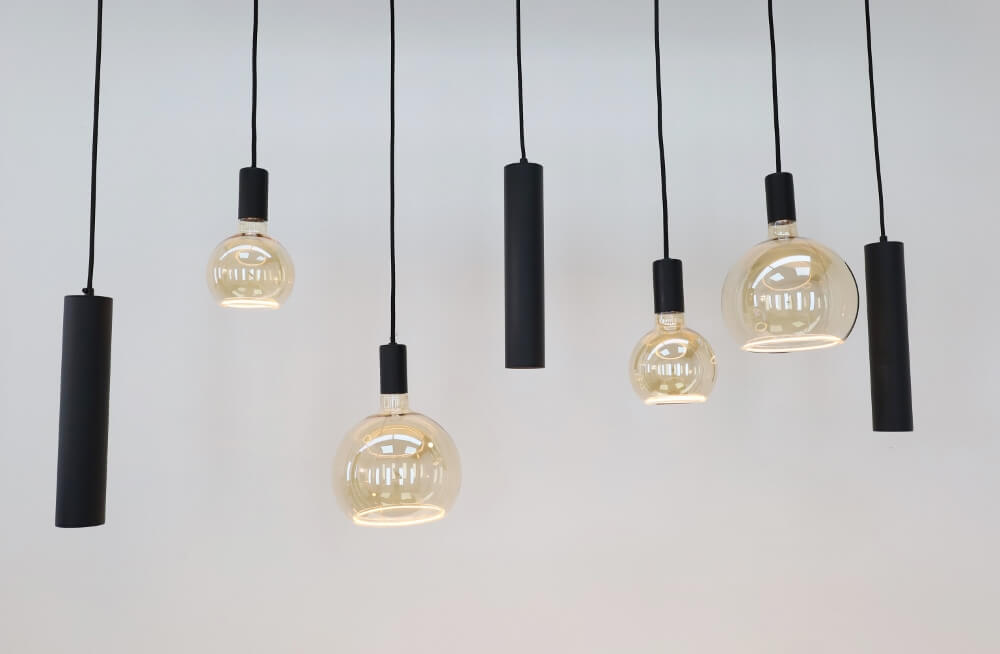Hanglamp RAVI 130 x 25 cm 7-lichts zwart | Compleet