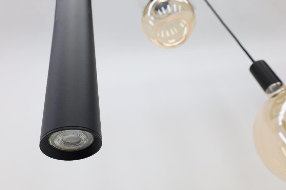 Hanglamp RAVI 130 x 25 cm 7-lichts zwart | Compleet