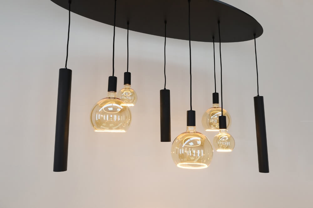 Hanglamp RAVI ovaal 140 x 50 cm 8-lichts zwart | Compleet