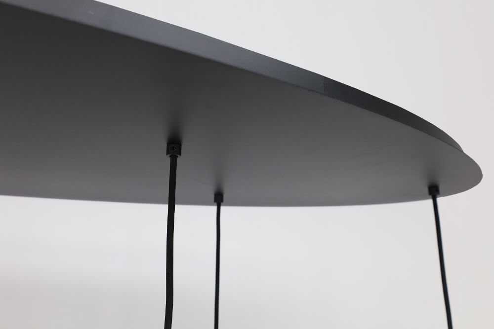 Hanglamp RAVI ovaal 140 x 50 cm 8-lichts zwart | Compleet
