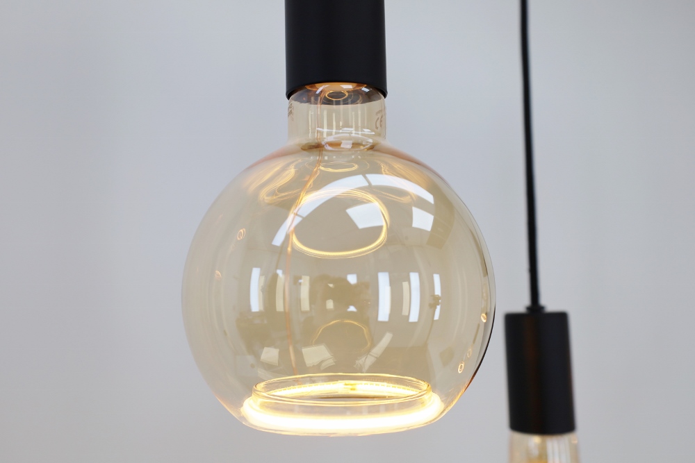 Hanglamp DAVI 130 x 25 cm 7-lichts zwart | Compleet