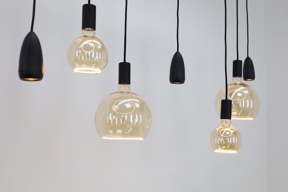 Hanglamp DAVI 130 x 25 cm 7-lichts zwart | Compleet