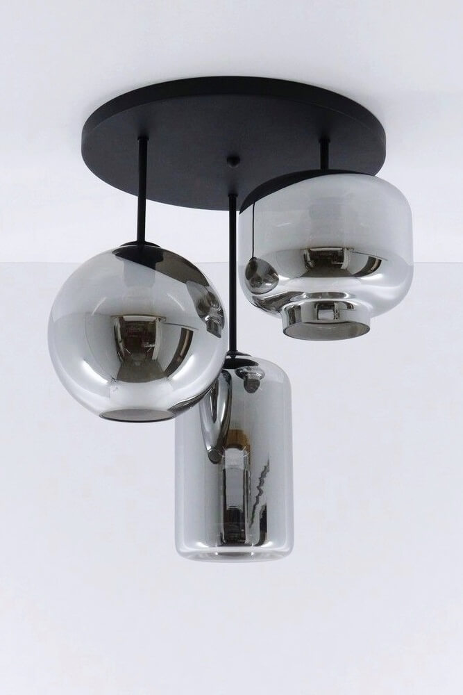 Zwarte plafondlamp EEFF smoke zwart | 3-lichts