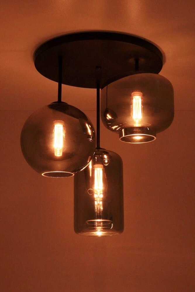 Zwarte plafondlamp EEFF smoke zwart | 3-lichts