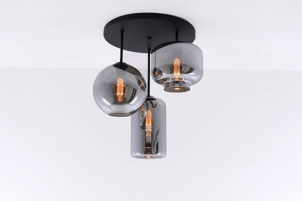 Zwarte plafondlamp EEFF smoke zwart | 3-lichts
