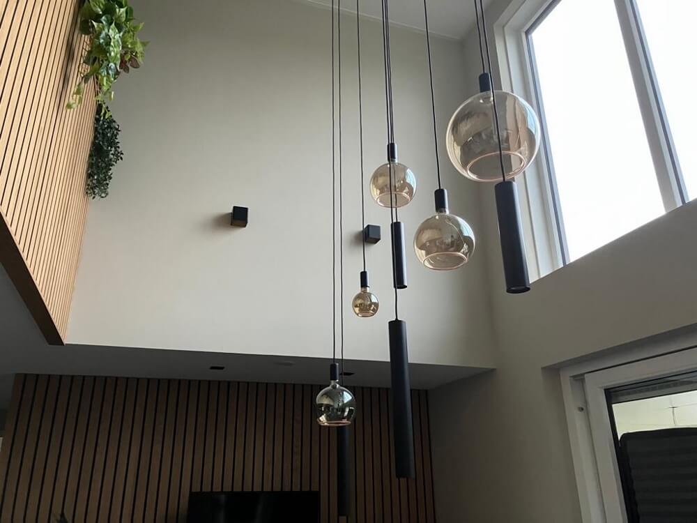 Hanglamp RAVI 160 x 25 cm vide 9-lichts zwart | Compleet