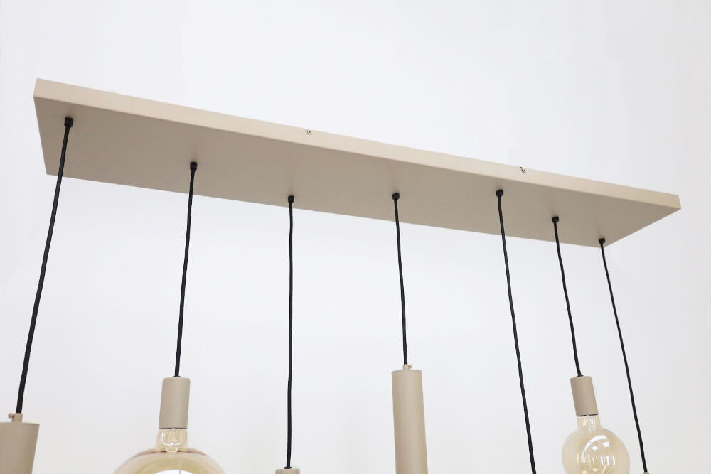 Hanglamp RAVI 130 x 25 cm 7-lichts zand / quartz | Compleet