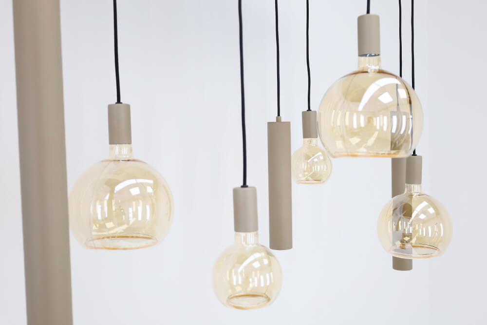 Hanglamp RAVI ovaal 140 x 50 cm 8-lichts zand / quartz | Compleet