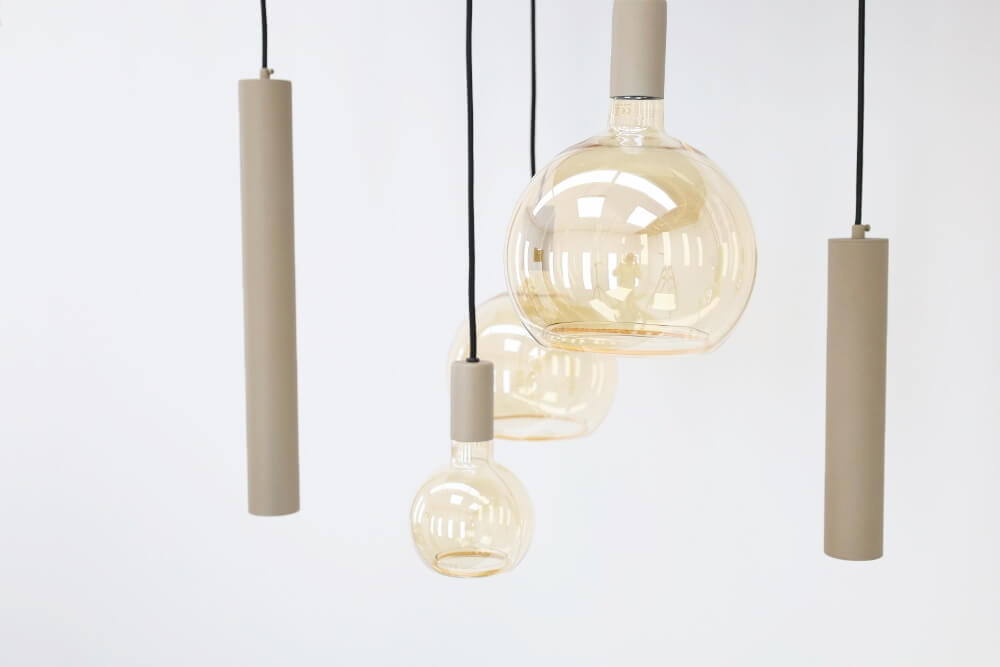 Hanglamp RAVI ovaal 140 x 50 cm 8-lichts zand / quartz | Compleet