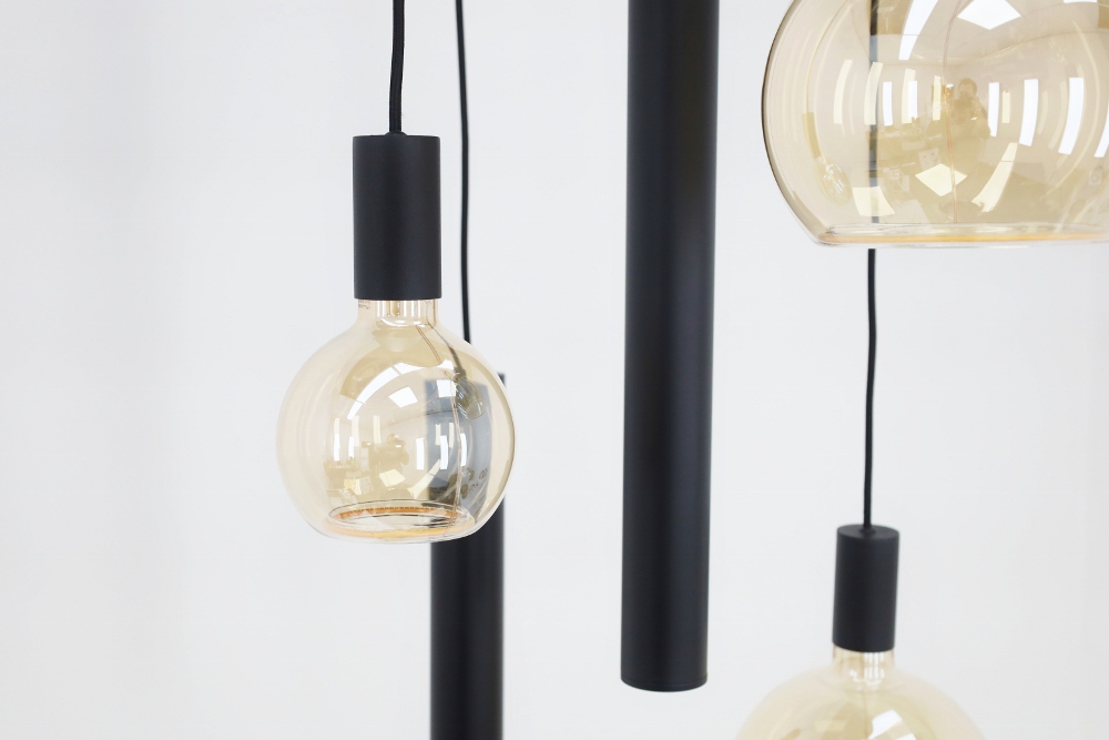 Hanglamp RAVI 200 x 25 cm 11-lichts zwart | Compleet