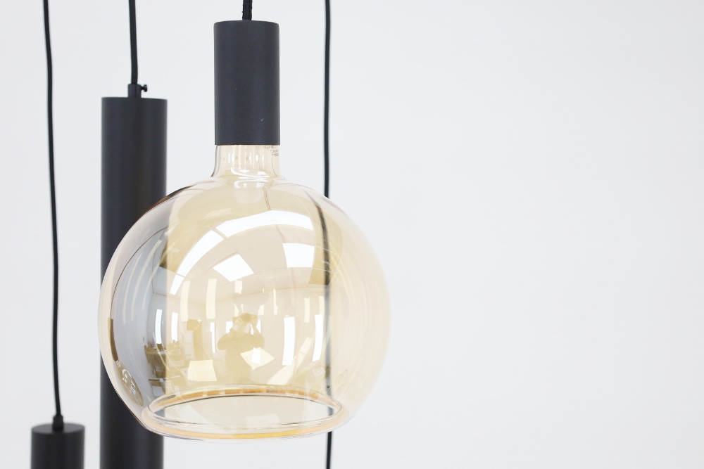 Hanglamp RAVI 200 x 25 cm 11-lichts zwart | Compleet