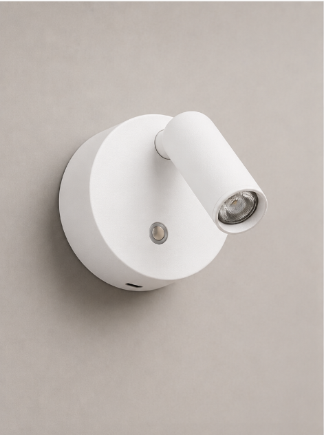 Strakke Oplaadbare WISPO wandlamp met touch dimmer | Wit