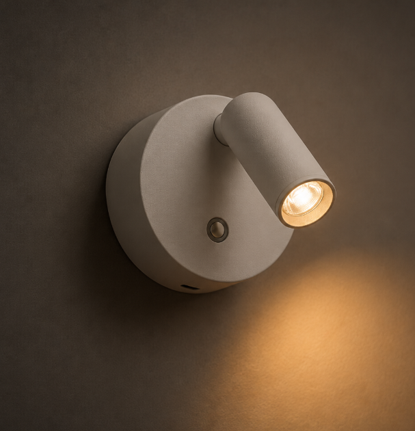 Strakke Oplaadbare WISPO wandlamp met touch dimmer | Wit