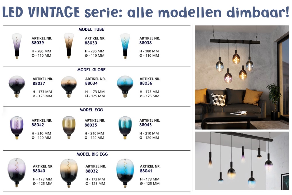 LED Vintage Egg 120mm 4 watt E27 dimbaar | Zand