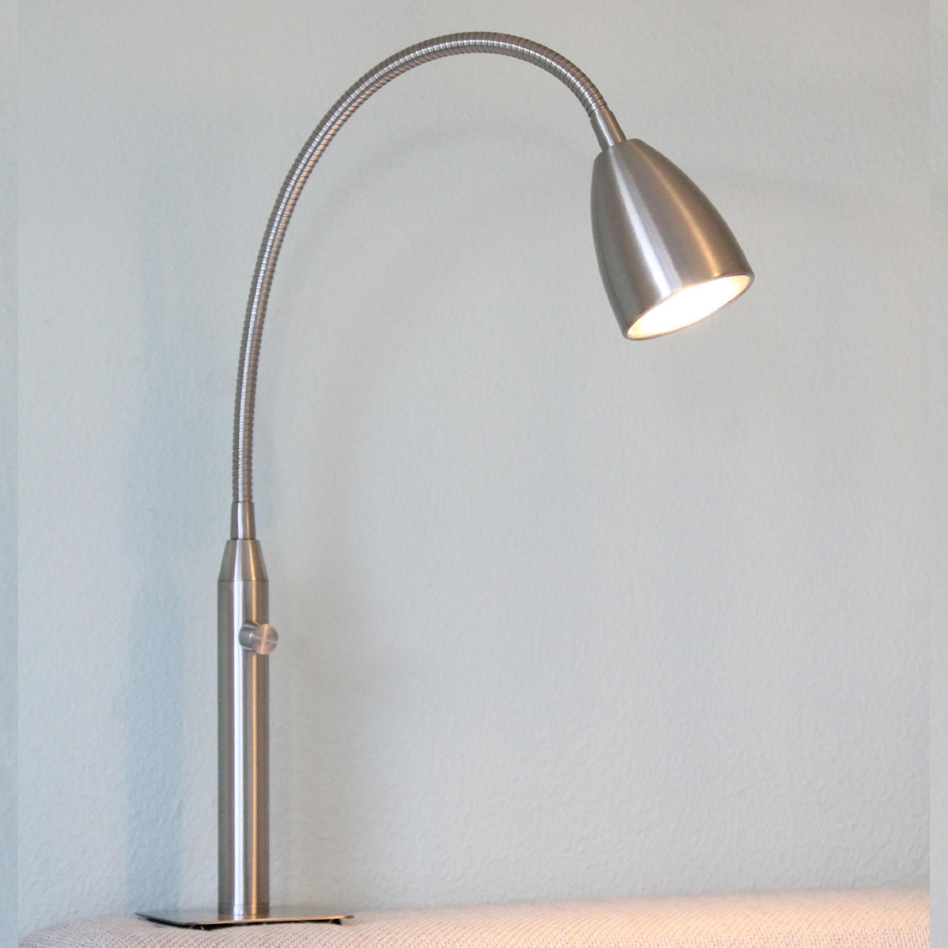 Strakke bedklemlamp | GU10 fitting | Nikel mat