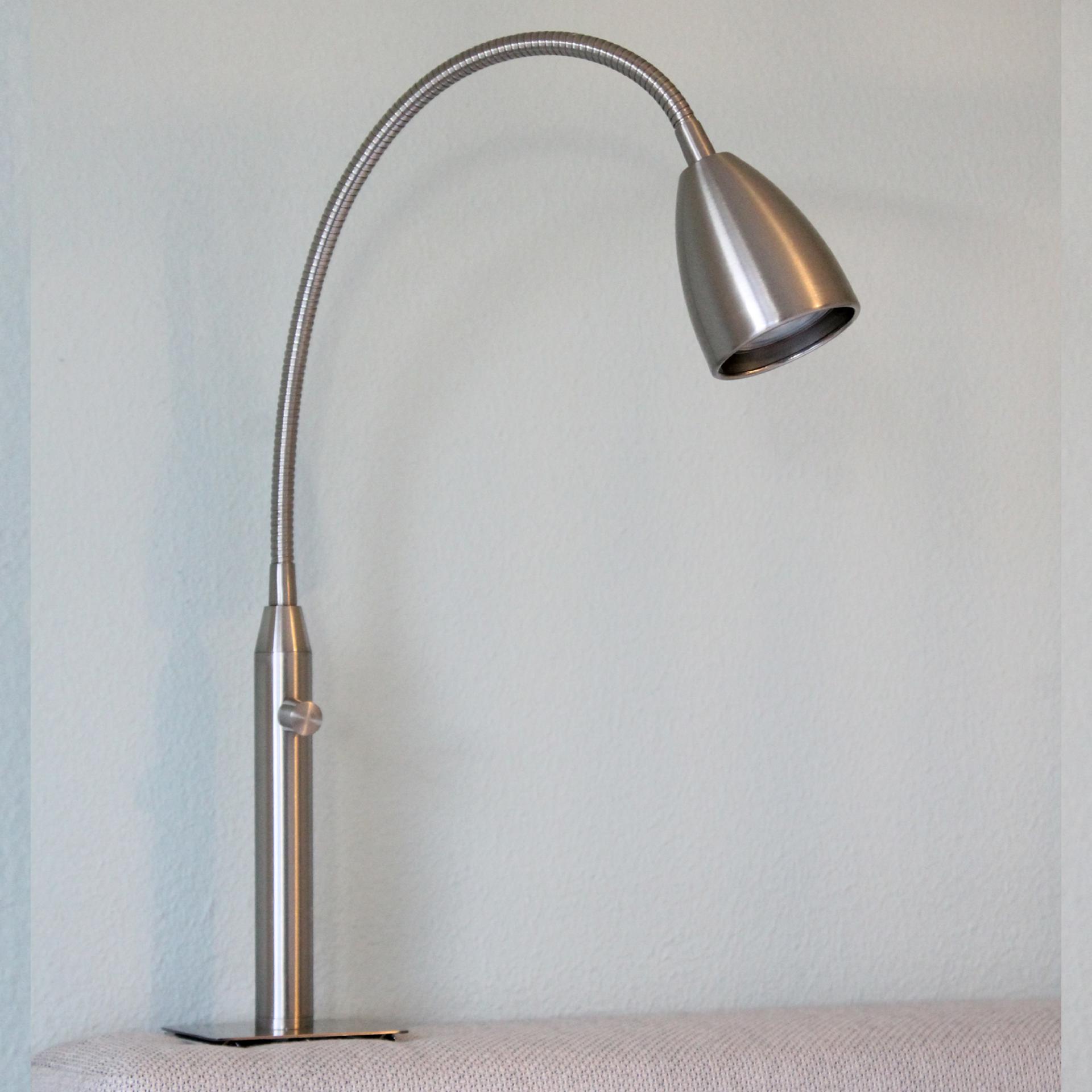 Strakke bedklemlamp | GU10 fitting | Nikel mat