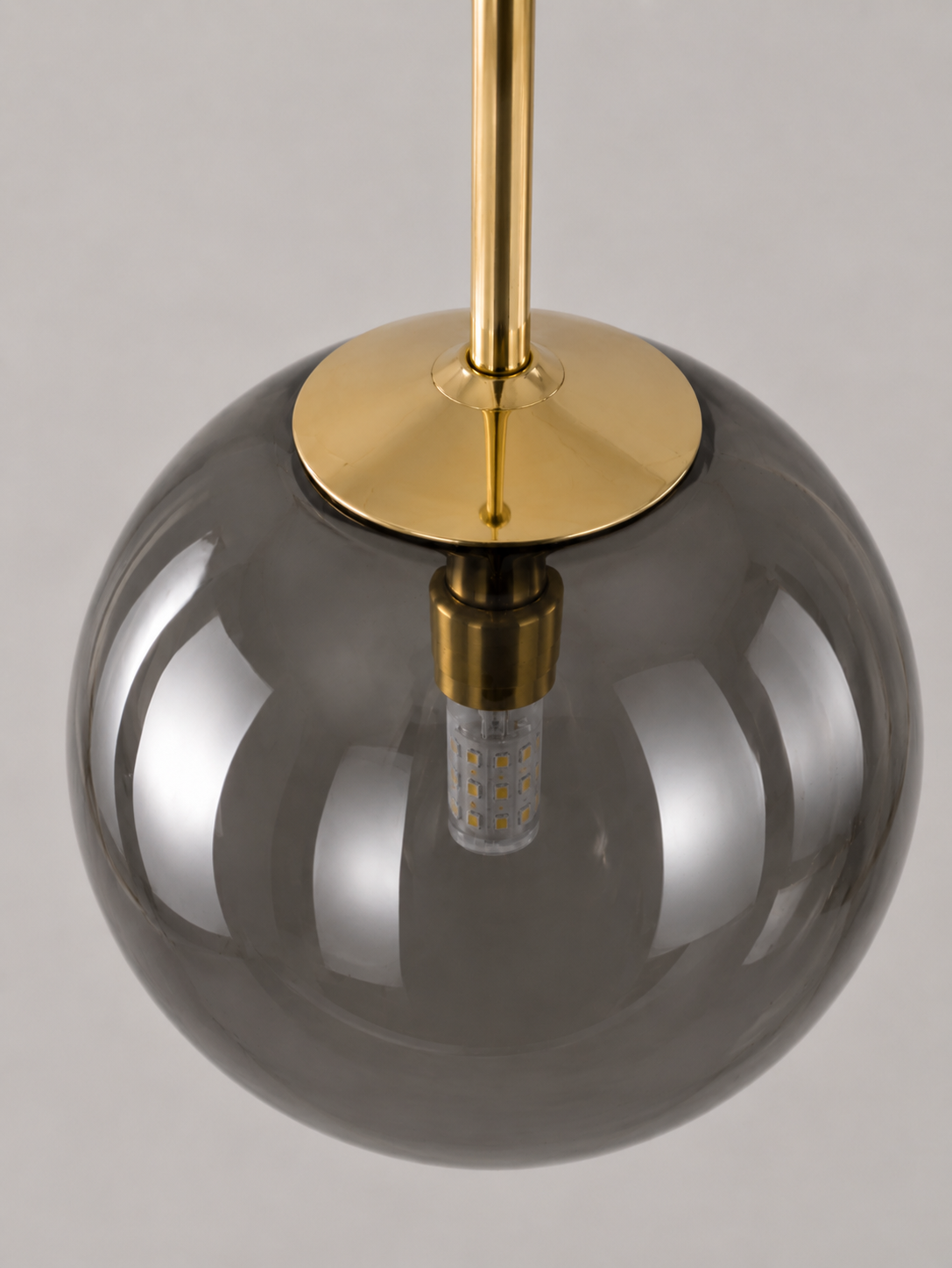 Sfeervolle vide lamp PYRAMID 7-lichts | Goud / Smoke