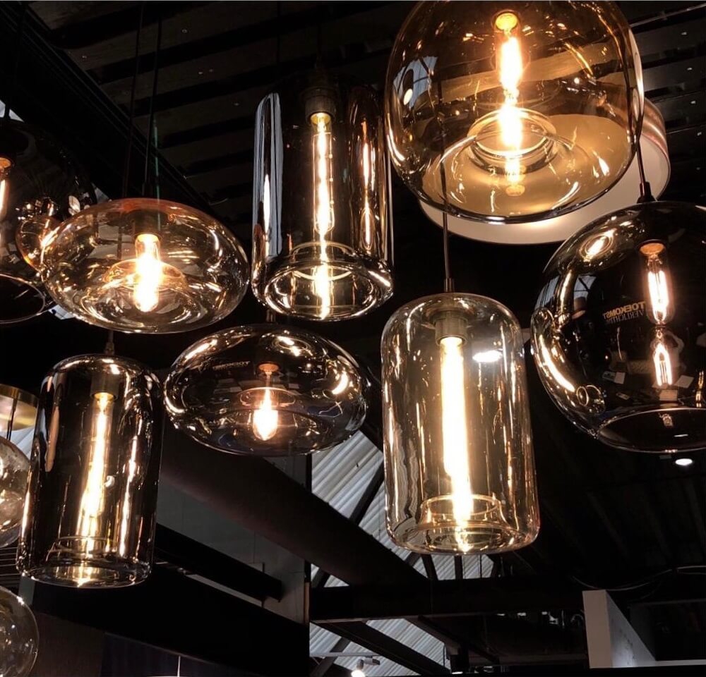 3-lichts hanglamp BY EEFFY II metallic smoke zwart | Ronde plafondplaat 35 cm