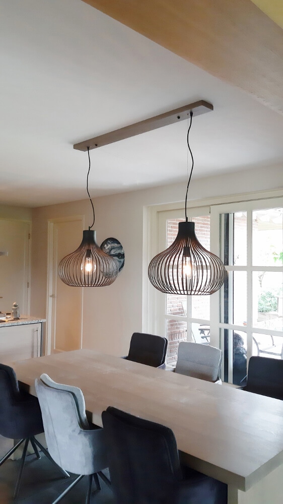 Houten plafondbalk voor lampen 100 cm | Natuurlijk eiken