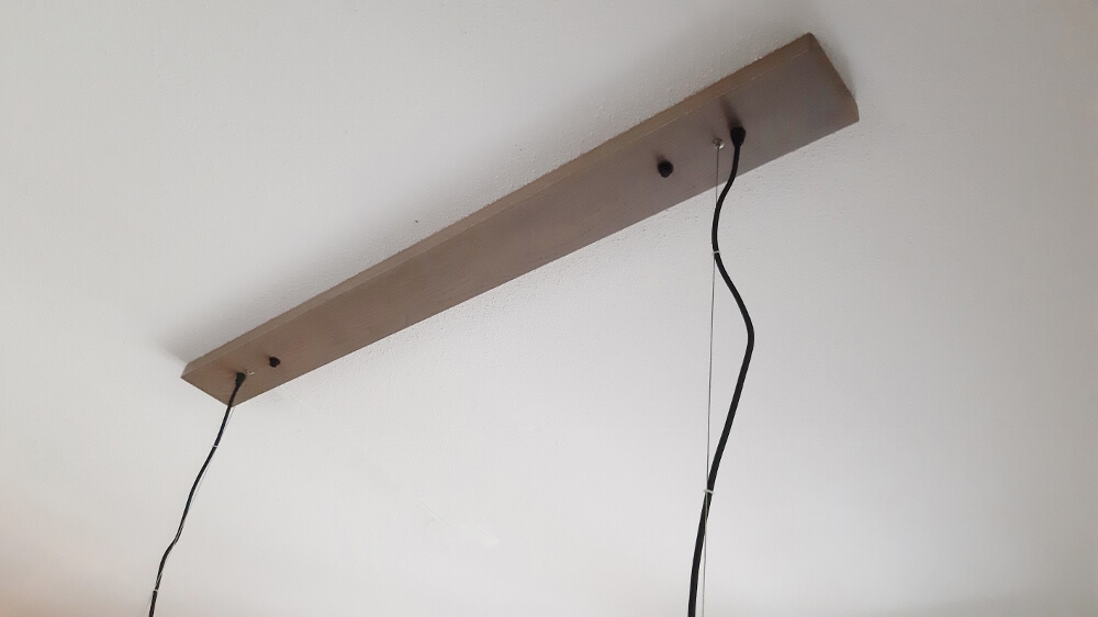 Houten plafondbalk voor lampen 100 cm | Natuurlijk eiken