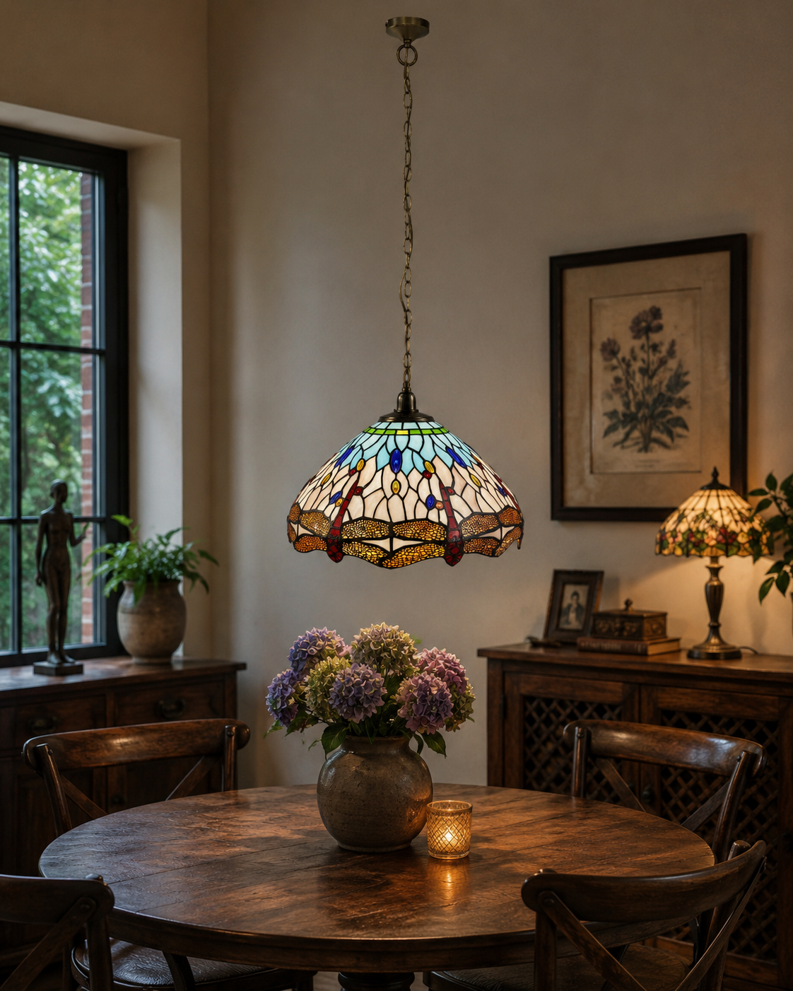 Klassieke hanglamp TIFFANY | Glas in loods