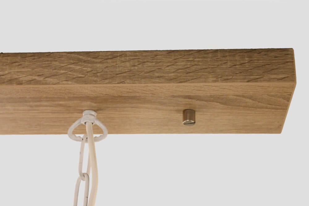 Houten plafondbalk voor lampen 170 cm | Natuurlijk eiken