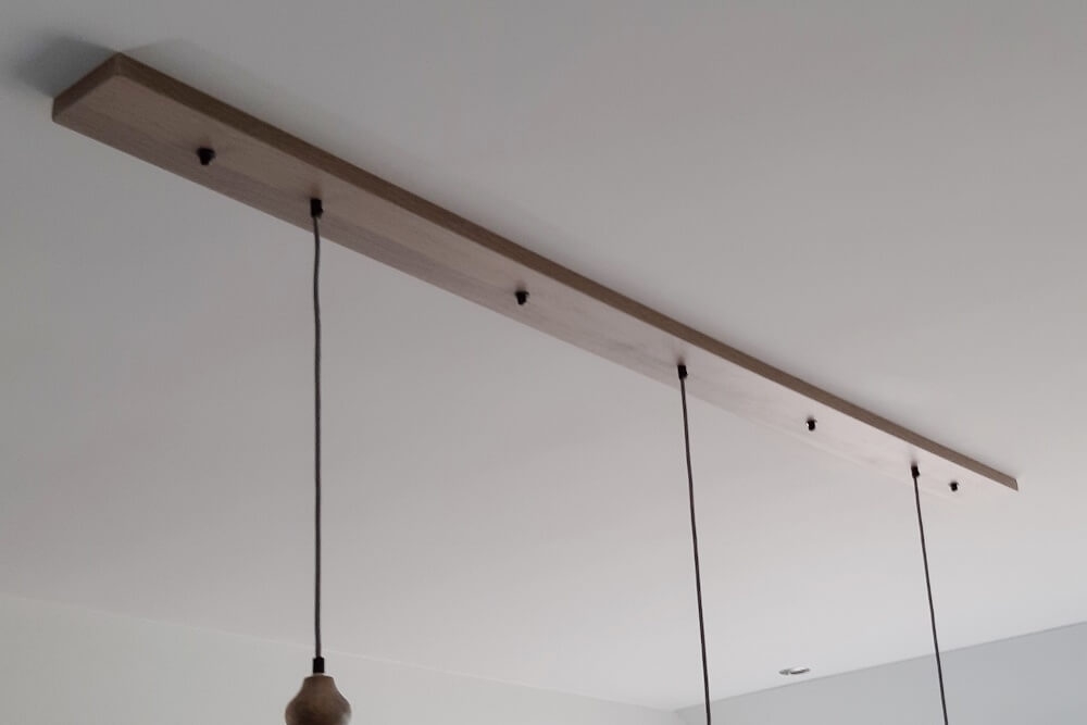 Houten plafondbalk voor lampen 200 cm | Gemelamineerd eiken