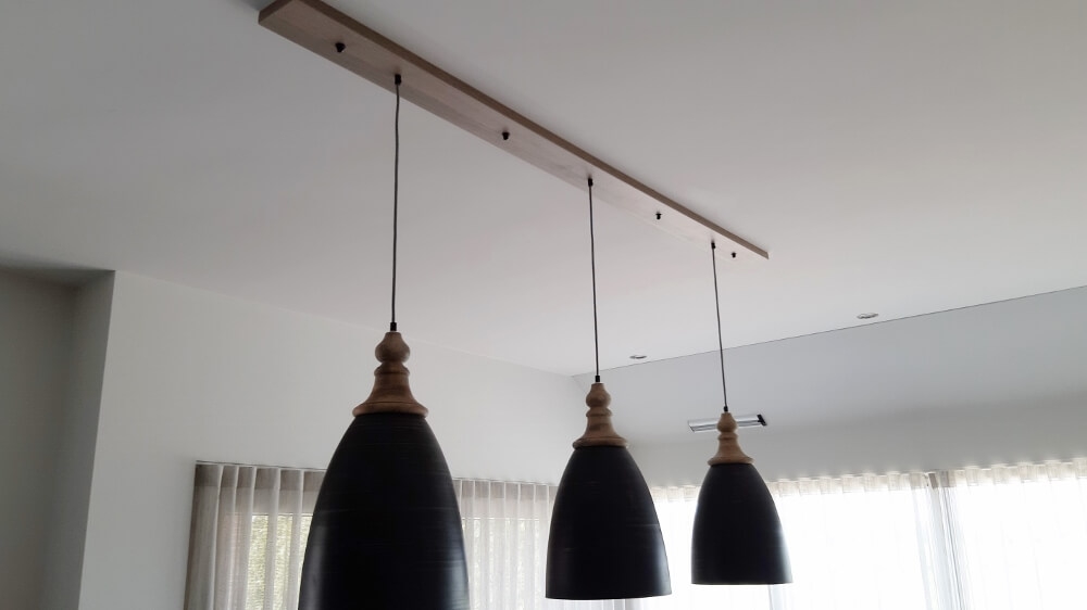 Houten plafondbalk voor lampen 200 cm | Gemelamineerd eiken