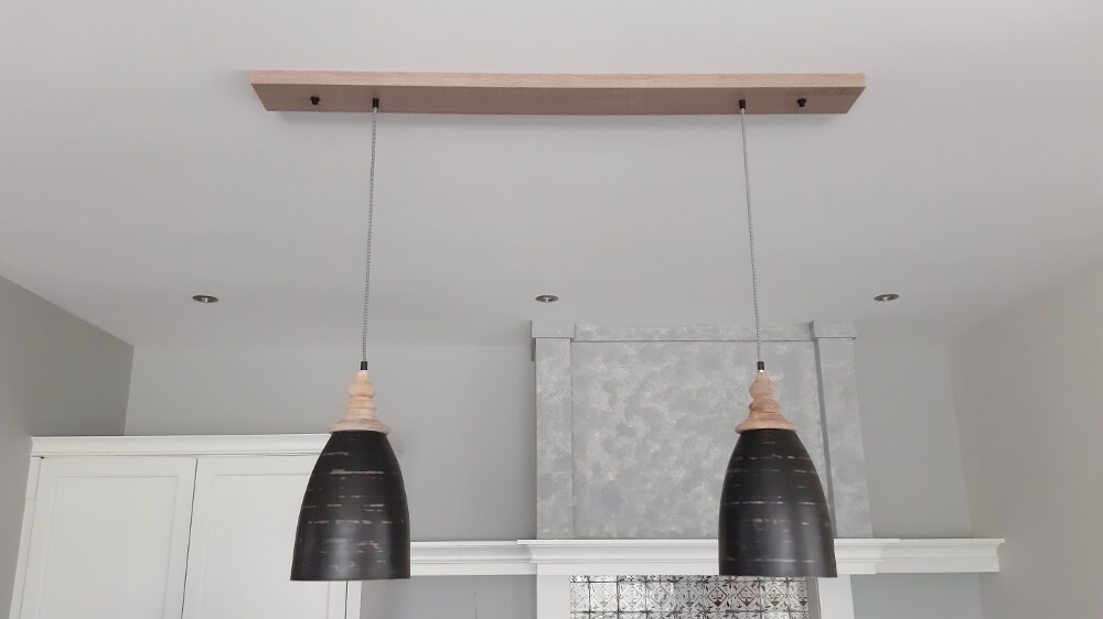 Houten plafondbalk voor lampen 200 cm | Gemelamineerd eiken