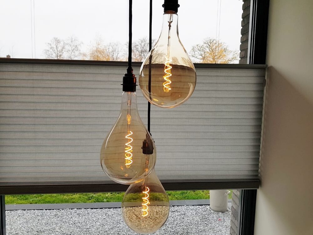 Hanglamp NUMBER THREE zwart | 3 dimbare GIANTS III GOLD