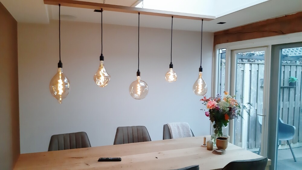 Houten plafondbalk voor lampen 100 cm | Natuurlijk eiken